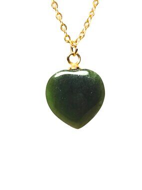 Vintage Jade Heart Chain Necklace